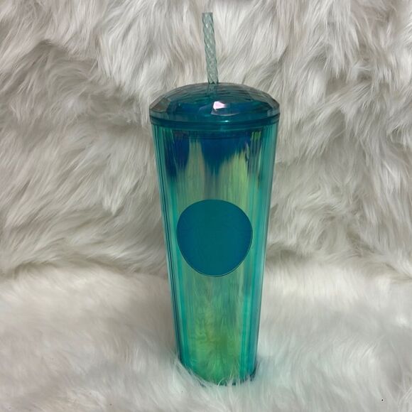 Starbucks Summer 2021 Seagreen Turquoise Kaleidoscope Mermaid 24 oz Tumbler - Picture 1 of 6